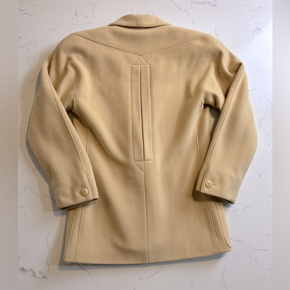 1980s Vintage ESCADA Virgin Wool Blazer Butter Yellow Size Small - Picture 8 of 11